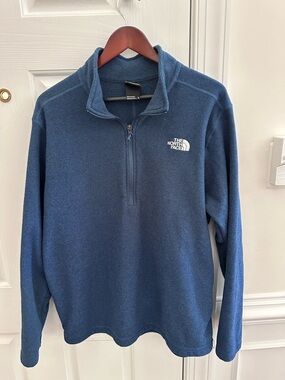 The North Face Blue Textured 1/4 Zip Pullover